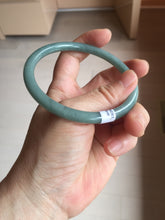 Load image into Gallery viewer, 63mm Certified Type A 100% Natural Light Blue Green Gray Ru Kiln Sky Celadon Blue (汝窑天青蓝) Guatemala Jadeite Jade Slim Round Bangle BS172-8648