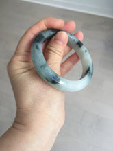 Load image into Gallery viewer, 54mm Certified Type A 100% Natural icy watery dark green/white//black Jadeite Jade bangle BM7-8579