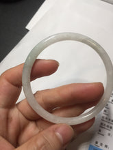 Load image into Gallery viewer, 56mm 100% natural Type A light green white slim round cut jadeite jade bangle AD107-8108
