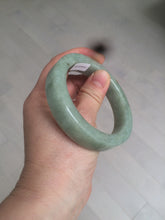 Load image into Gallery viewer, 55.7mm certified type A 100% Natural light green/gray square style Jadeite Jade bangle AX100-1500
