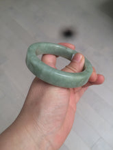 Load image into Gallery viewer, 55.7mm certified type A 100% Natural light green/gray square style Jadeite Jade bangle AX100-1500