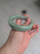 Load image into Gallery viewer, 55.7mm certified type A 100% Natural light green/gray square style Jadeite Jade bangle AX100-1500