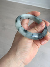Load image into Gallery viewer, 54mm Certified Type A 100% Natural icy watery dark green/white//black Jadeite Jade bangle BM7-8579