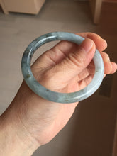 Load image into Gallery viewer, 56.3mm Certified Type A 100% Natural dark green/purple/gray round cut Jadeite bangle AA129-6929