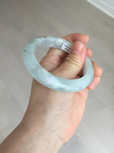 Load image into Gallery viewer, 54.5mm 100% natural type A icy watery light green/brown/black seaweed jadeite jade bangle Y154-5248