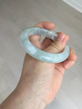 Load image into Gallery viewer, 54.5mm 100% natural type A icy watery light green/brown/black seaweed jadeite jade bangle Y154-5248