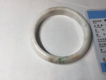 Load image into Gallery viewer, 63.5mm Certified Type A 100% Natural sunny green/white Jadeite Jade bangle BL11-4017