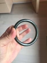Load image into Gallery viewer, 58.2mm certified 100% Natural dark green/black meteorite round cut nephrite bangle HN163-5908