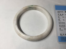 Load image into Gallery viewer, 63.5mm Certified Type A 100% Natural sunny green/white Jadeite Jade bangle BL11-4017