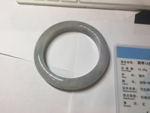 Load image into Gallery viewer, 60.5mm Certified Type A 100% Natural icy watery green/purple chubby Jadeite Jade bangle E146-9537