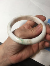 Load image into Gallery viewer, 63.5mm Certified Type A 100% Natural sunny green/white Jadeite Jade bangle BL11-4017