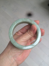 Load image into Gallery viewer, 55.7mm certified type A 100% Natural light green/gray square style Jadeite Jade bangle AX100-1500