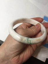 Load image into Gallery viewer, 63.5mm Certified Type A 100% Natural sunny green/white Jadeite Jade bangle BL11-4017