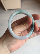 Load image into Gallery viewer, 51.5mm certified Type A 100% Natural sunny green purple oval Jadeite Jade bangle BN43-5137