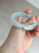 Load image into Gallery viewer, 54.5mm 100% natural type A icy watery light green/brown/black seaweed jadeite jade bangle Y154-5248