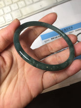 Load image into Gallery viewer, 58.4mm Certified Type A 100% Natural dark green/blue/gray/black Guatemala Jadeite bangle AZ169-3456