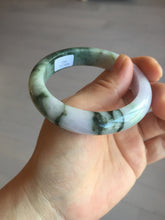 Load image into Gallery viewer, 54.8mm certified 100% natural Type A light purple dark green jadeite jade bangle E141-3921