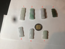 Load image into Gallery viewer, 100% Natural type A green/white/purple Jadeite Jade bamboo pendant group AC81