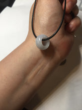 Load image into Gallery viewer, 33.6/23.5/14.7mm Type A 100% Natural light purple white Jadeite Jade concentric circle safety Guardian ring pendant set BK113