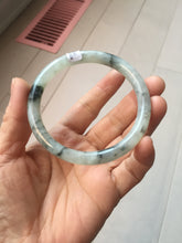 Load image into Gallery viewer, 57.2mm certified 100% natural Type A white sunny green dark green ink painting (水墨) round cut jadeite jade bangle PC158-3151