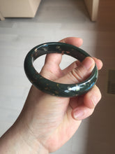 Load image into Gallery viewer, 60.4mm 100% Natural Dark Green Black Meteorite Night Sky Golden Blossom Fireworks Nephrite Bangle HN162-5905