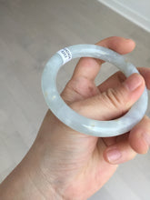 Load image into Gallery viewer, 54.7mm 100% natural type A icy watery light green/brown/black seaweed round cut jadeite jade bangle Q140-5253