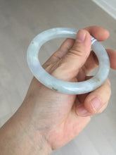 Load image into Gallery viewer, 54.7mm 100% natural type A icy watery light green/brown/black seaweed round cut jadeite jade bangle Q140-5253