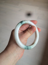 Load image into Gallery viewer, 59mm Certified 100% natural Type A green/white jadeite jade bangle AX99-4384