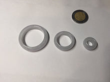 Load image into Gallery viewer, 33.6/23.5/14.7mm Type A 100% Natural light purple white Jadeite Jade concentric circle safety Guardian ring pendant set BK113