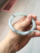 Load image into Gallery viewer, 58.5mm certified 100% natural Type A white dark green ink painting (水墨) jadeite jade bangle PC159-3152