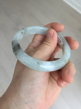 Load image into Gallery viewer, 56.5mm 100% natural type A icy watery light green/brown/black seaweed jadeite jade bangle Q139-5250