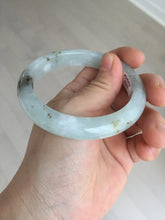 Load image into Gallery viewer, 56.5mm 100% natural type A icy watery light green/brown/black seaweed jadeite jade bangle Q139-5250