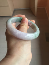 Load image into Gallery viewer, 58mm Certified 100% natural Type A green/purple jadeite jade bangle PB95-8990