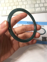 Load image into Gallery viewer, 56.7mm Certified Type A 100% Natura dark blue/green/gray/black Guatemala slim round cut Jadeite bangle AZ170-2448