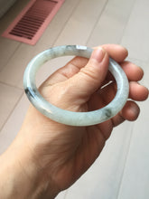 Load image into Gallery viewer, 58.5mm certified 100% natural Type A white dark green ink painting (水墨) jadeite jade bangle PC159-3152