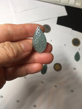 Load image into Gallery viewer, 100% natural type A light green blue carved Lotus waterdrop Guatemala jadeite pendant PA211