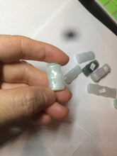 Load image into Gallery viewer, 100% Natural type A green/white/purple Jadeite Jade bamboo pendant group AC81