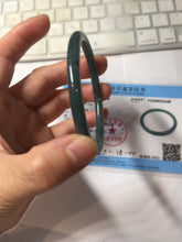 Load image into Gallery viewer, 56.7mm Certified Type A 100% Natura dark blue/green/gray/black Guatemala slim round cut Jadeite bangle AZ170-2448