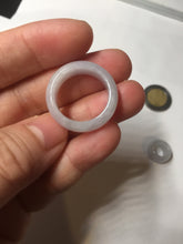 Load image into Gallery viewer, 33.6/23.5/14.7mm Type A 100% Natural light purple white Jadeite Jade concentric circle safety Guardian ring pendant set BK113