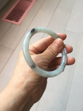 Load image into Gallery viewer, 58.5mm certified 100% natural Type A white dark green ink painting (水墨) jadeite jade bangle PC159-3152
