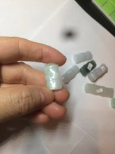 Load image into Gallery viewer, 100% Natural type A green/white/purple Jadeite Jade bamboo pendant group AC81