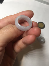 Load image into Gallery viewer, 33.6/23.5/14.7mm Type A 100% Natural light purple white Jadeite Jade concentric circle safety Guardian ring pendant set BK113