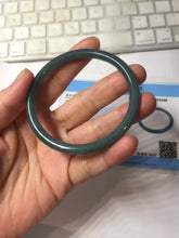 Load image into Gallery viewer, 56.7mm Certified Type A 100% Natura dark blue/green/gray/black Guatemala slim round cut Jadeite bangle AZ170-2448