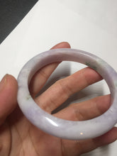 Load image into Gallery viewer, 57.5mm certified 100% natural type A light green/purple/yellow(FU LU SHOU) jadeite jade bangle BN82-8715