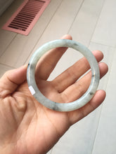 Load image into Gallery viewer, 58.5mm certified 100% natural Type A white dark green ink painting (水墨) jadeite jade bangle PC159-3152
