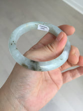 Load image into Gallery viewer, 56.5mm 100% natural type A icy watery light green/brown/black seaweed jadeite jade bangle Q139-5250