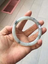 Load image into Gallery viewer, 58.5mm certified 100% natural Type A white dark green ink painting (水墨) jadeite jade bangle PC159-3152