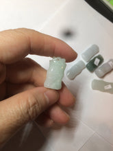Load image into Gallery viewer, 100% Natural type A green/white/purple Jadeite Jade bamboo pendant group AC81