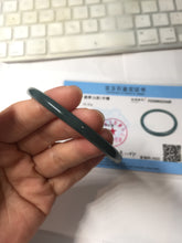 Load image into Gallery viewer, 56.7mm Certified Type A 100% Natura dark blue/green/gray/black Guatemala slim round cut Jadeite bangle AZ170-2448