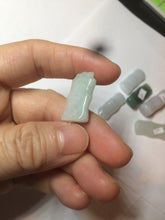 Load image into Gallery viewer, 100% Natural type A green/white/purple Jadeite Jade bamboo pendant group AC81